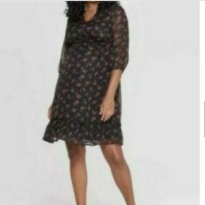 *SALE* Isabel Maternity Floral Black Dress Size M